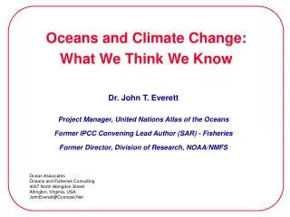 oceans and climate change what we think we know